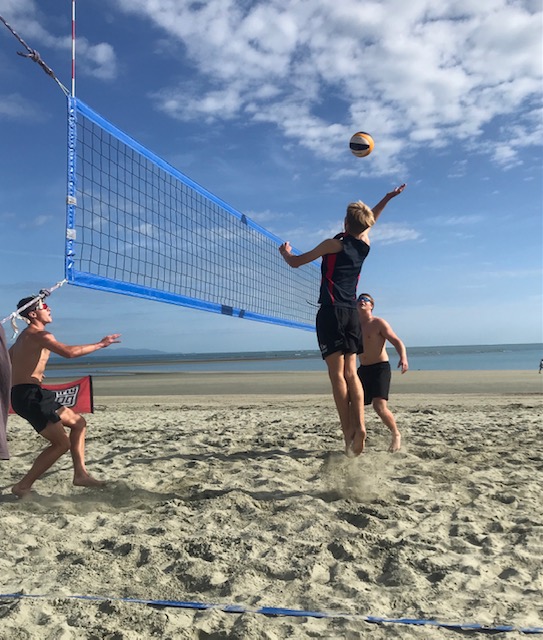 Jobe Mcauley Men's volleyball outside hitter Class of 2025 action beach 3