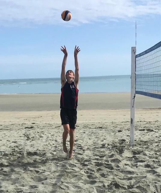 Jobe Mcauley Men's volleyball outside hitter Class of 2025 action beach 2