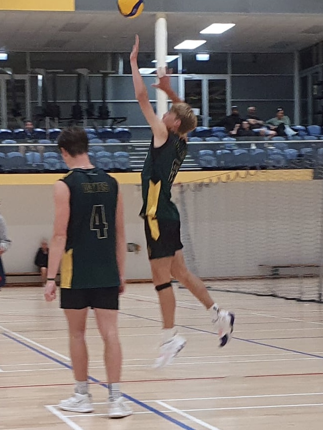 Jobe Mcauley Men's volleyball outside hitter Class of 2025 action indoor 2